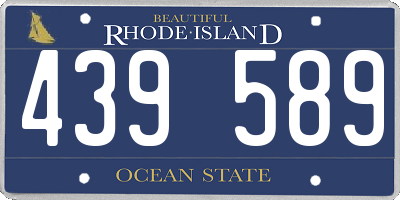 RI license plate 439589