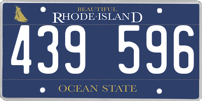 RI license plate 439596