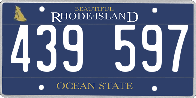 RI license plate 439597