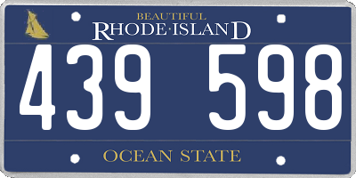 RI license plate 439598