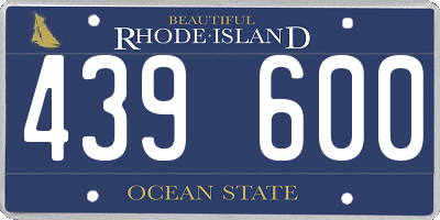 RI license plate 439600