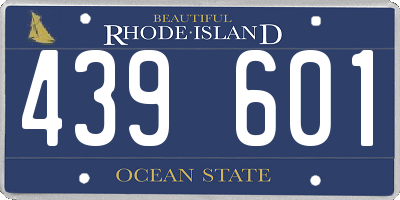 RI license plate 439601