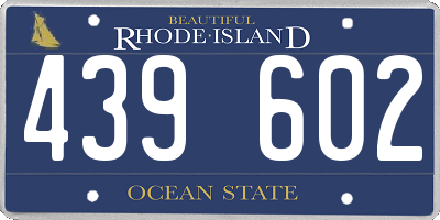 RI license plate 439602