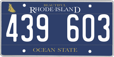 RI license plate 439603