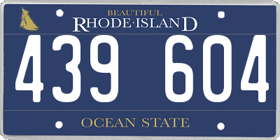 RI license plate 439604