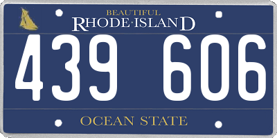 RI license plate 439606