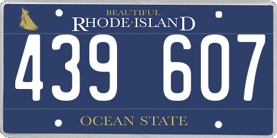 RI license plate 439607