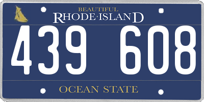 RI license plate 439608