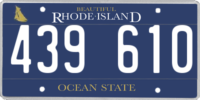 RI license plate 439610
