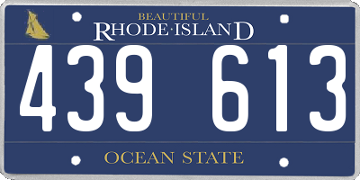 RI license plate 439613