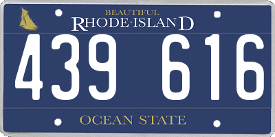 RI license plate 439616