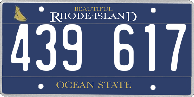 RI license plate 439617