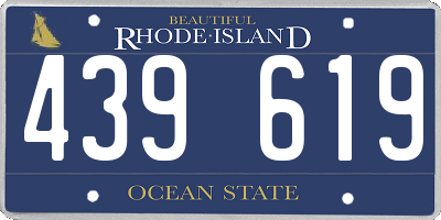 RI license plate 439619