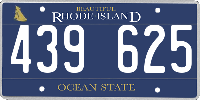 RI license plate 439625