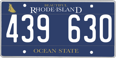 RI license plate 439630