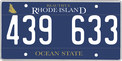 RI license plate 439633