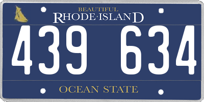 RI license plate 439634