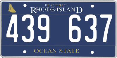 RI license plate 439637
