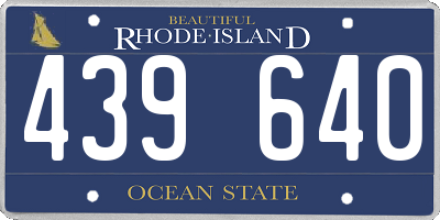 RI license plate 439640
