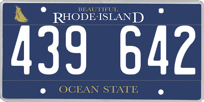 RI license plate 439642