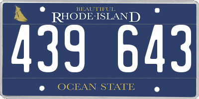 RI license plate 439643
