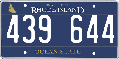 RI license plate 439644