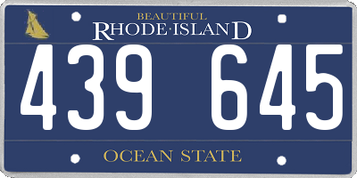 RI license plate 439645
