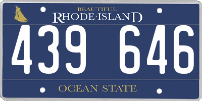 RI license plate 439646