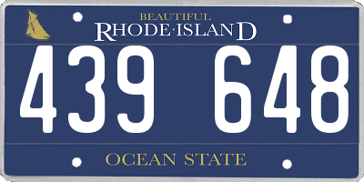 RI license plate 439648