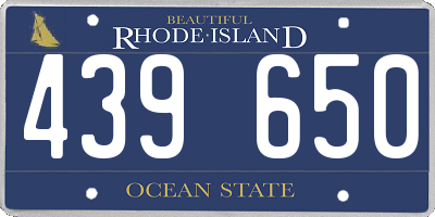 RI license plate 439650