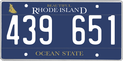 RI license plate 439651