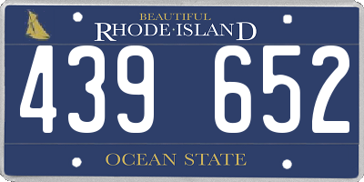 RI license plate 439652