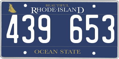RI license plate 439653