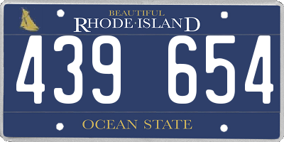 RI license plate 439654