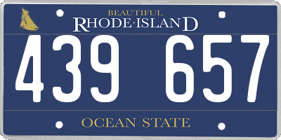RI license plate 439657