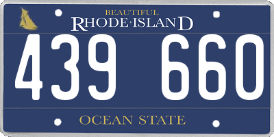 RI license plate 439660