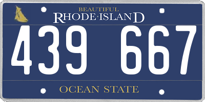 RI license plate 439667