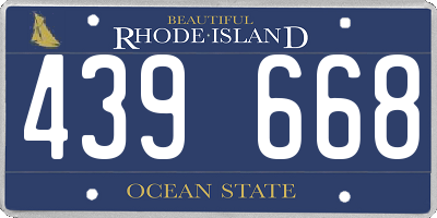 RI license plate 439668