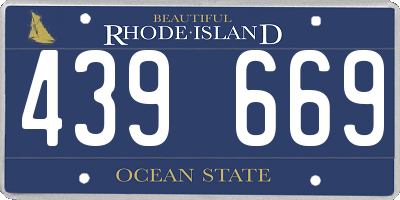 RI license plate 439669