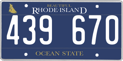 RI license plate 439670