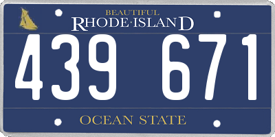 RI license plate 439671