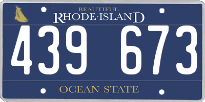 RI license plate 439673