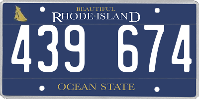 RI license plate 439674