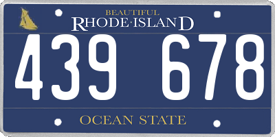 RI license plate 439678