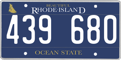 RI license plate 439680
