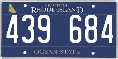 RI license plate 439684