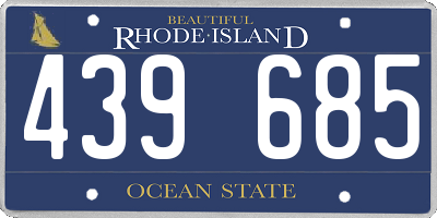 RI license plate 439685