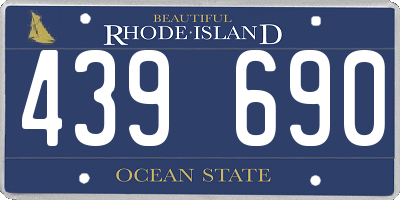 RI license plate 439690