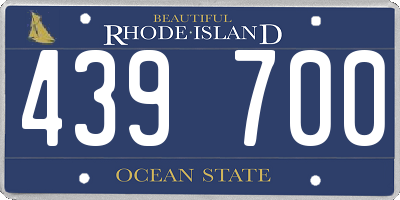RI license plate 439700