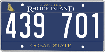 RI license plate 439701